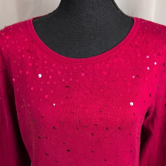 Pendleton  Sequin Long Sleeve Blouse Cashmere - Picture 4 of 8